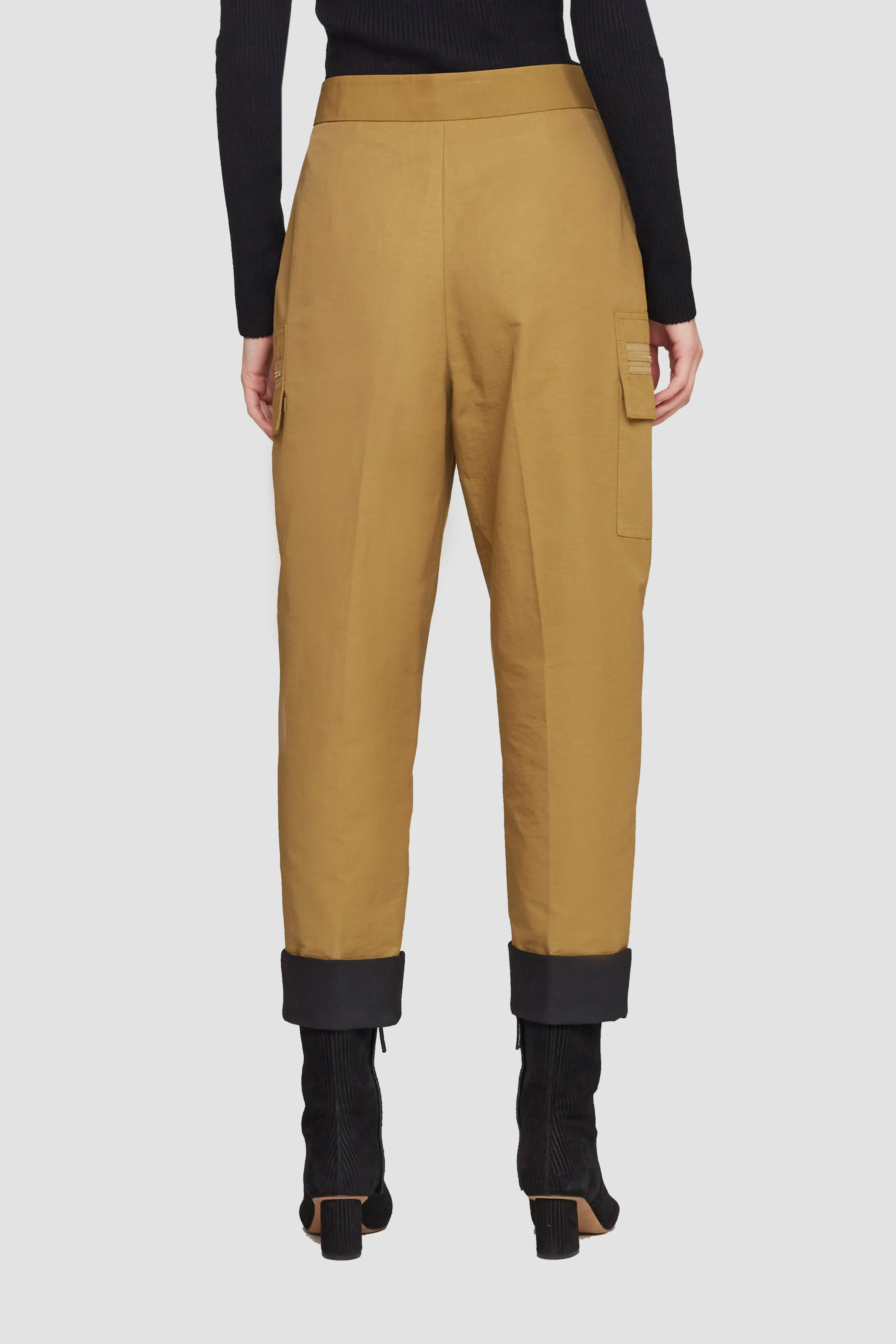Cotton Nylon Faille Buckled Pant